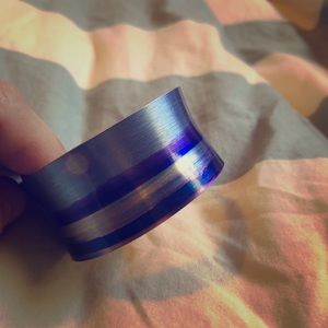 Blue and purple with silver brastlet cuff